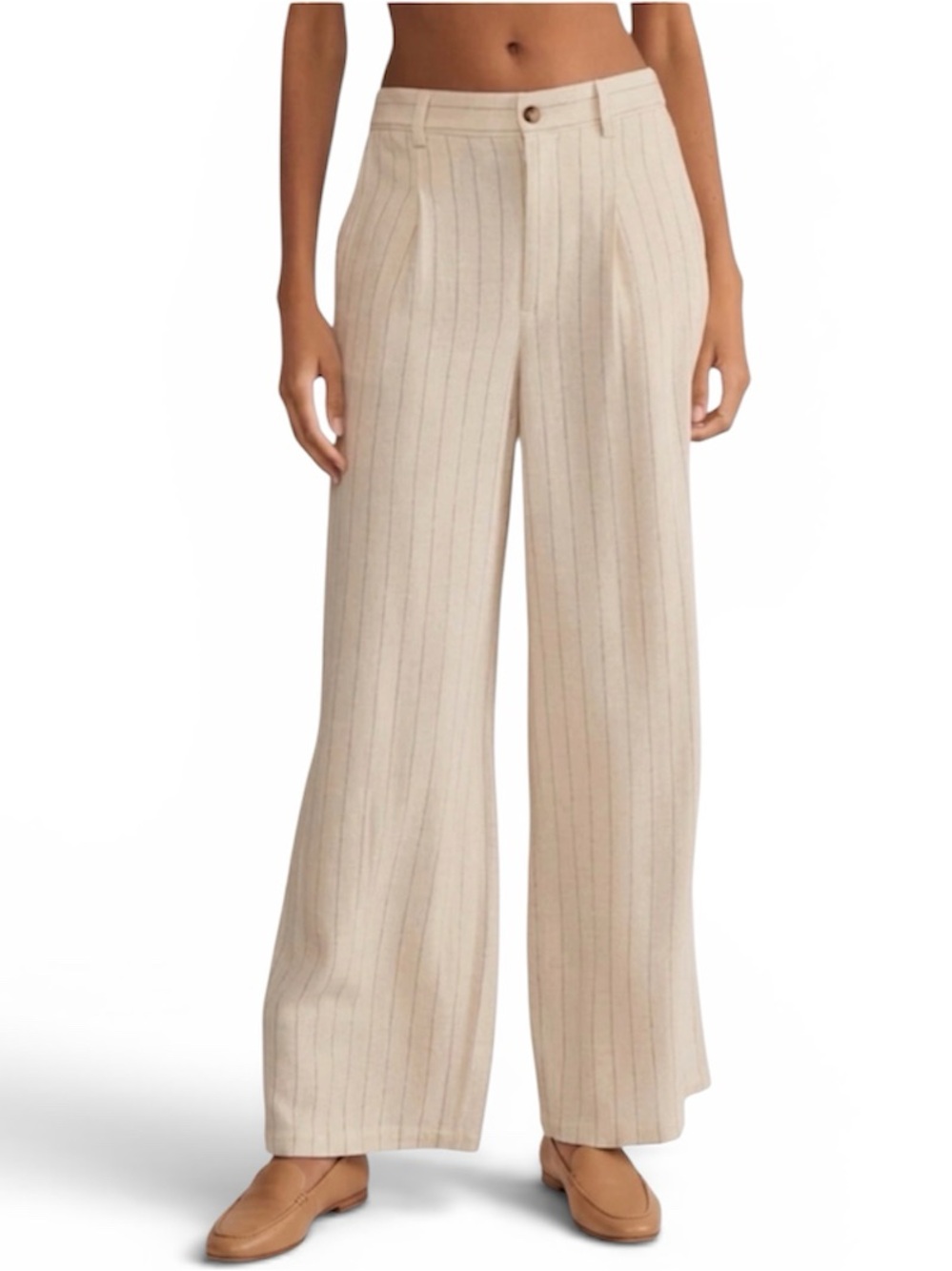 Tullea Wide Leg Linen Blend Striped Pants